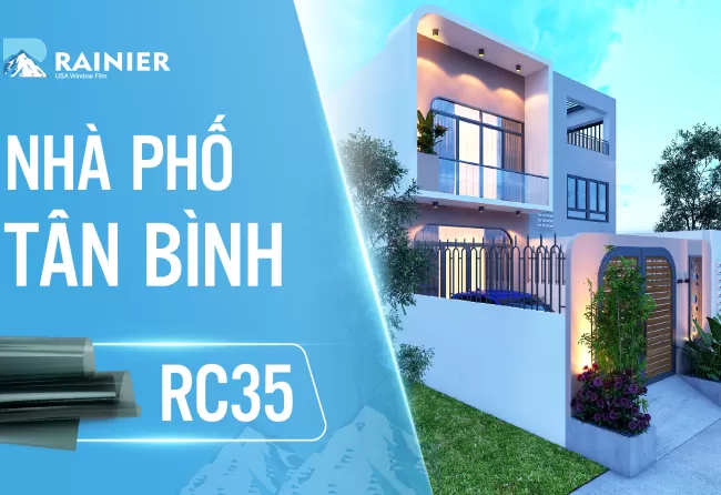Dán phim cách nhiệt Rainier Villa Nano UVCare tại nhà phố Tân Bình